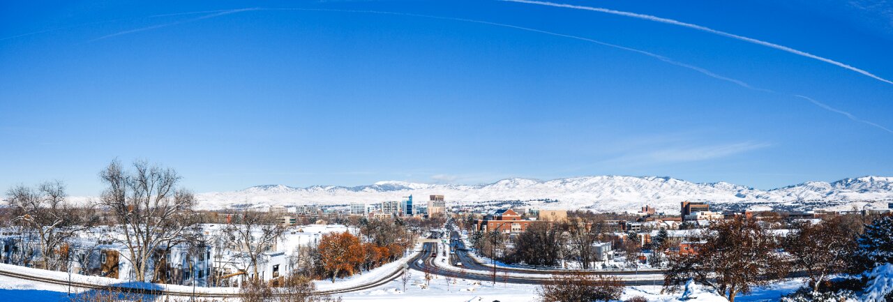 City winter snow
