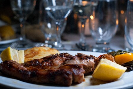 Steak composition steak steak plate