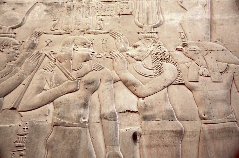Engraving pharaoh gods