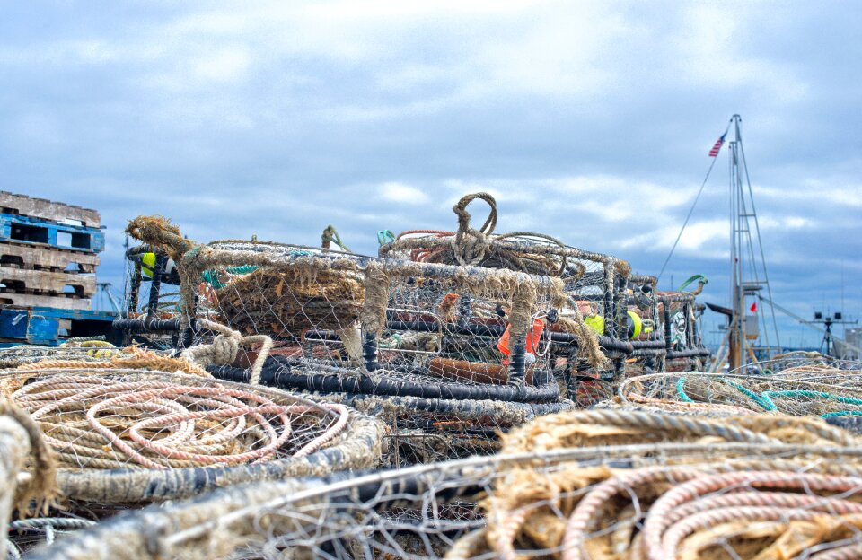 Fishing crab pots