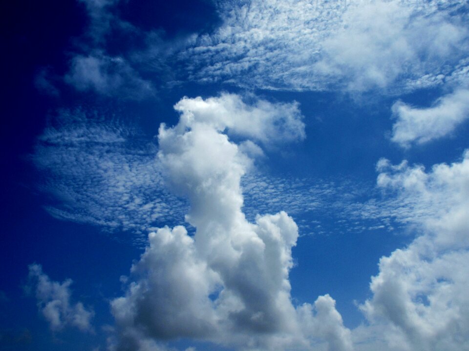 Blue sky clouds blue nature photo