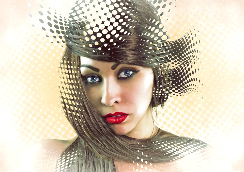 Halftone dispersion woman