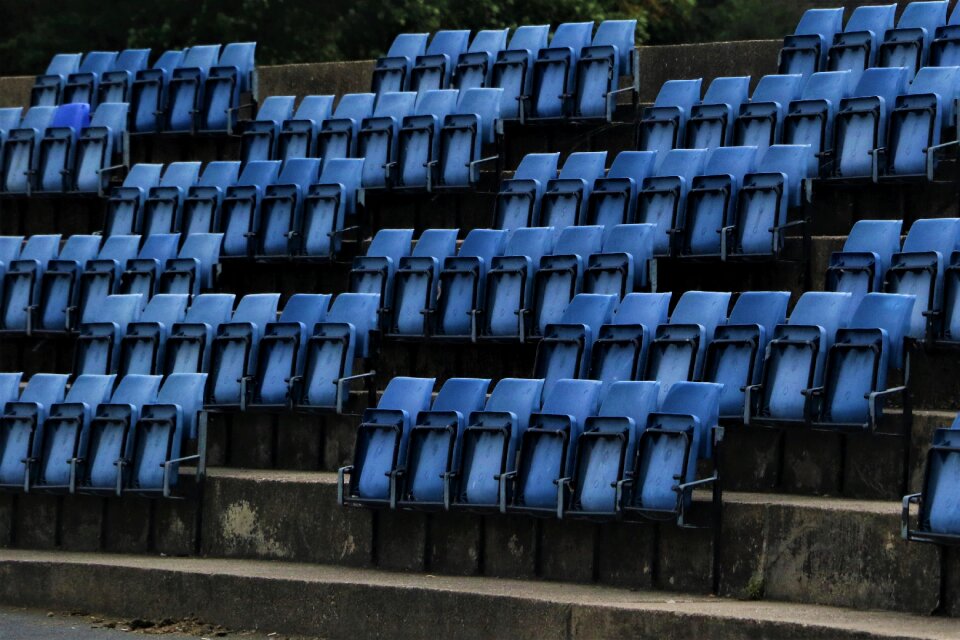 Grandstand viewers row of seats photo