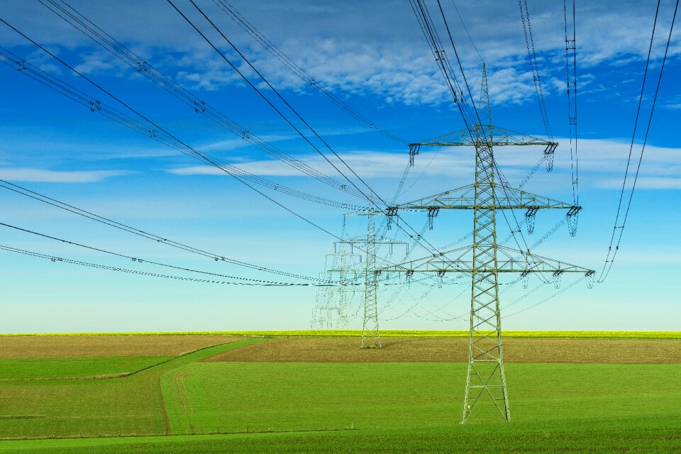 High voltage pylon landscape
