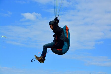 Harness seat of a paraglider pilot entertainment wind