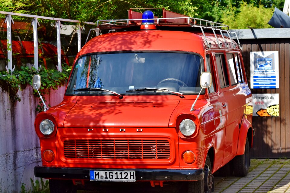 Fire fighting red vehicle