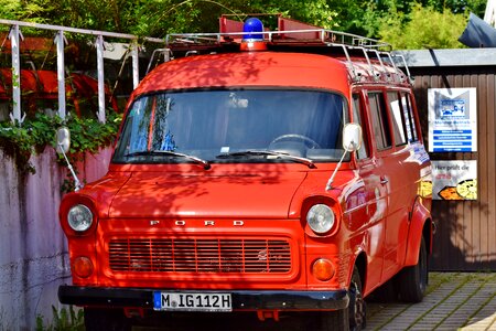 Fire fighting red vehicle