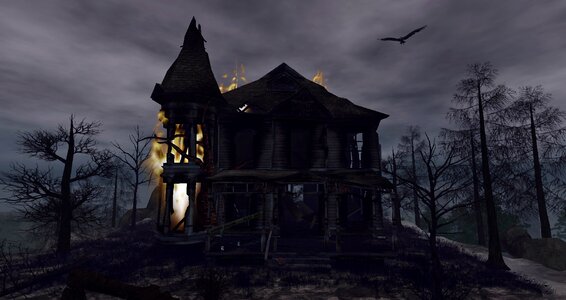 Gloomy house darkness photo