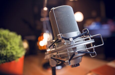 Studio mic song singing