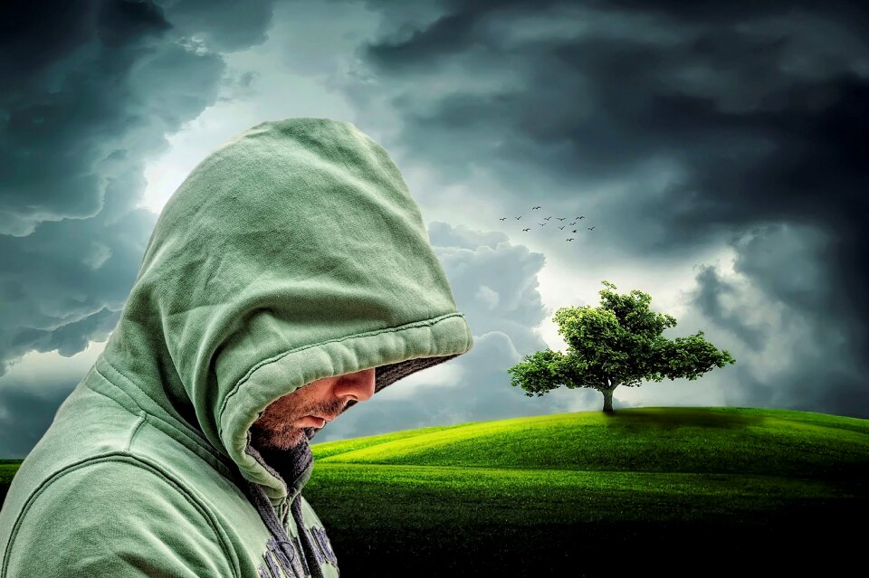 Depression human hood