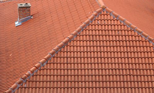 Roof tiles chimney photo