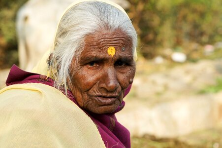 Tradition old woman hindu photo