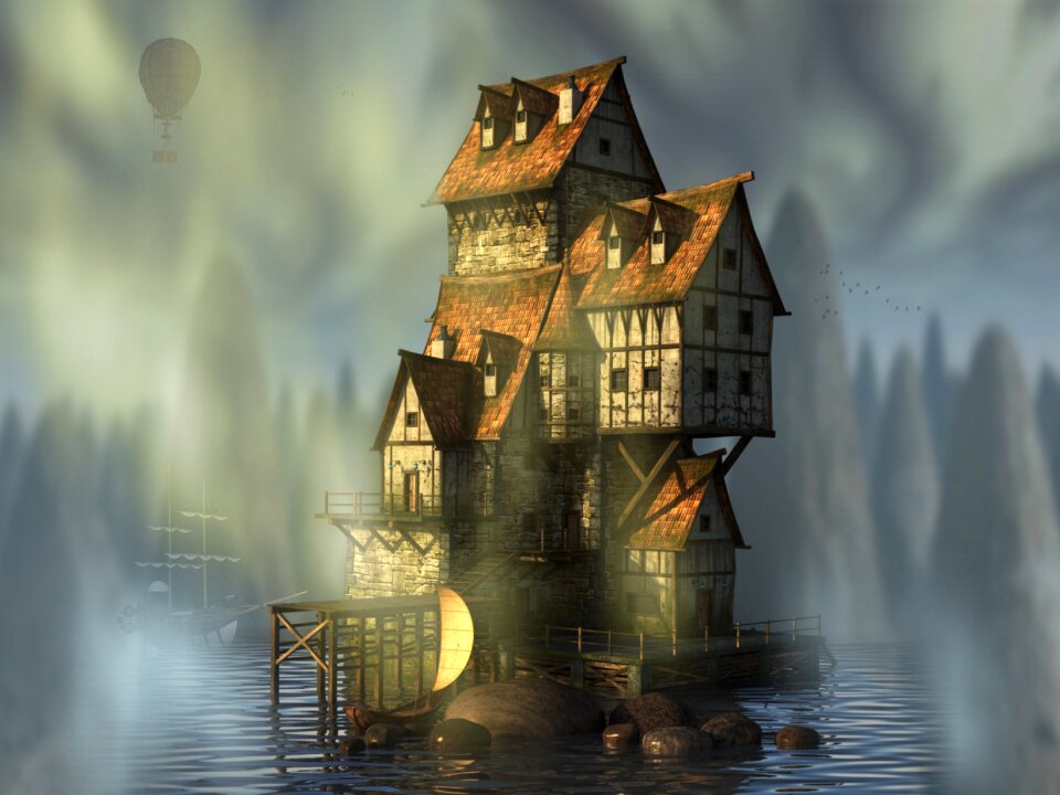 Landscape fantasy historic building