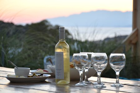 Wine table terrace photo