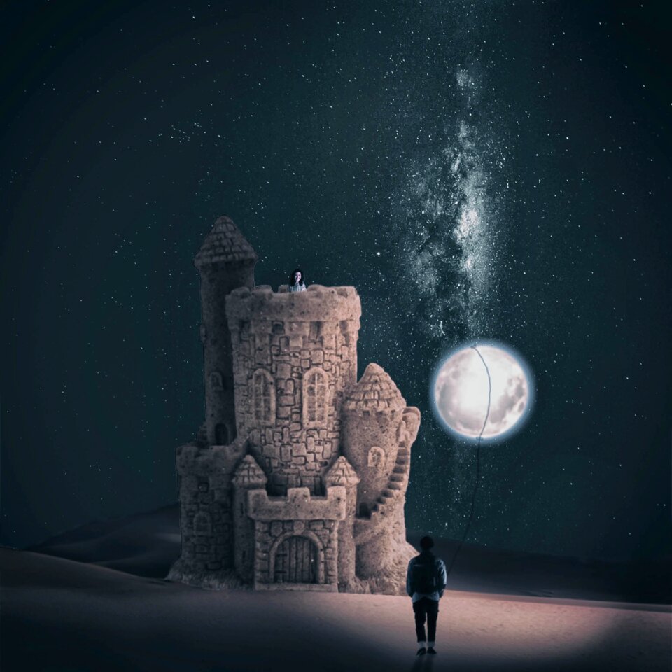 Fantasy landscape girl