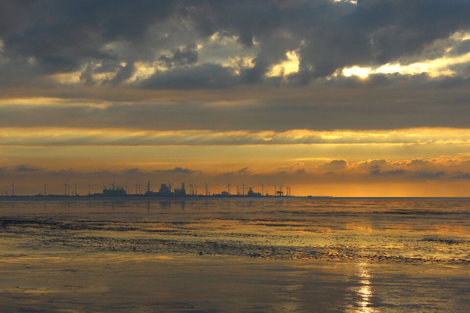 Sky afterglow coast