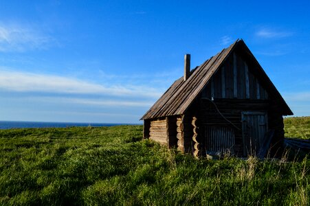 Russian north old house the churchyard photo