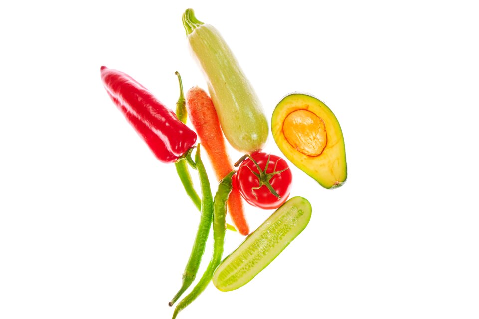 Avocado cucumber tomato