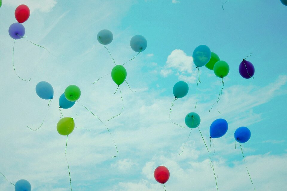 Balloons the ceremony sky