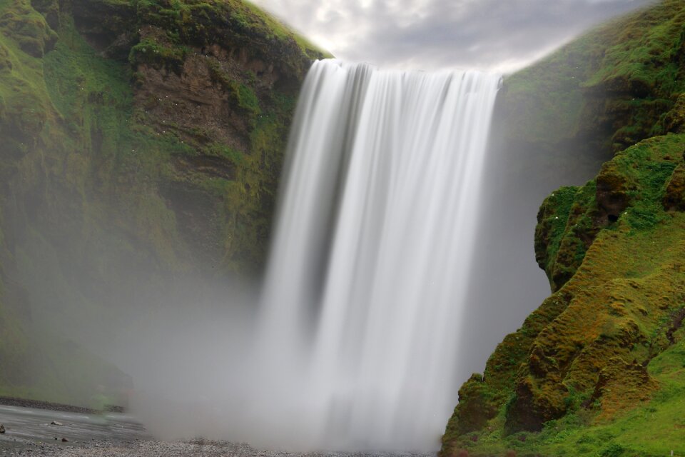 Nature waterfalls gray waterfall photo