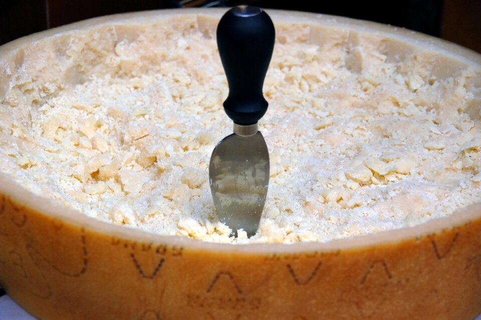 Cheese form parmigiano-reggiano
