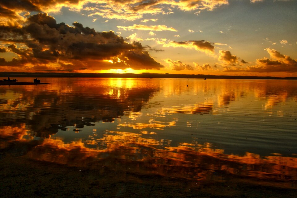 Water reflection brown sunrise