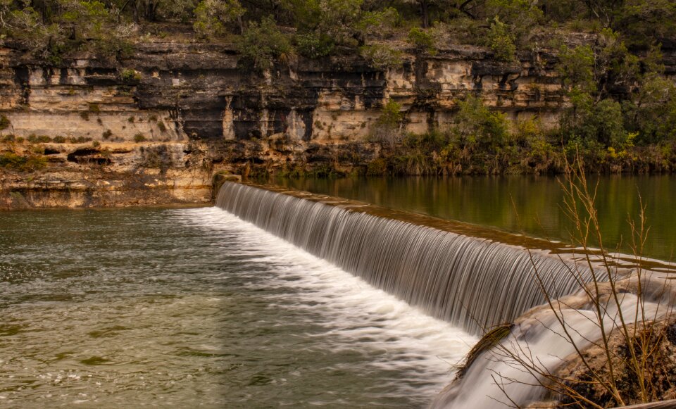 Dam texas hill country brown waterfall