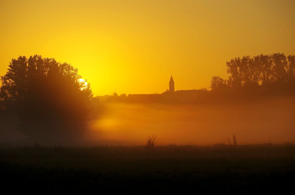 Nature sunrise fog photo