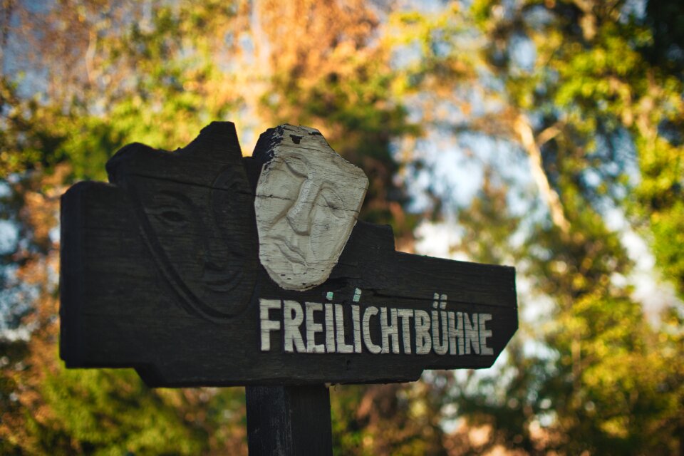 Open air theatre direction board