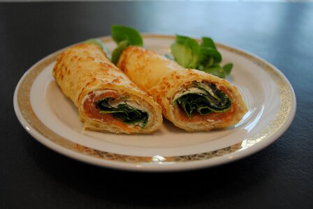 Blini salmon pancakes