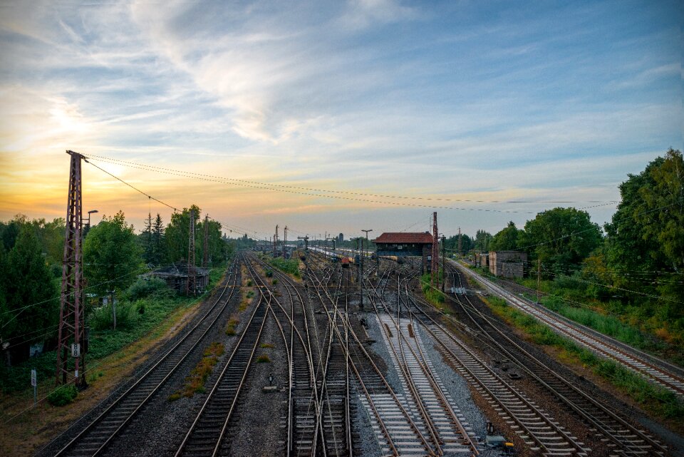 Railway train signal box photo