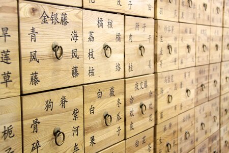 Chinese medicine drawer traditional chinese photo