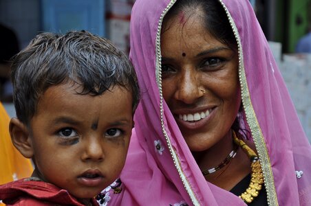 Female traditional smiling photo