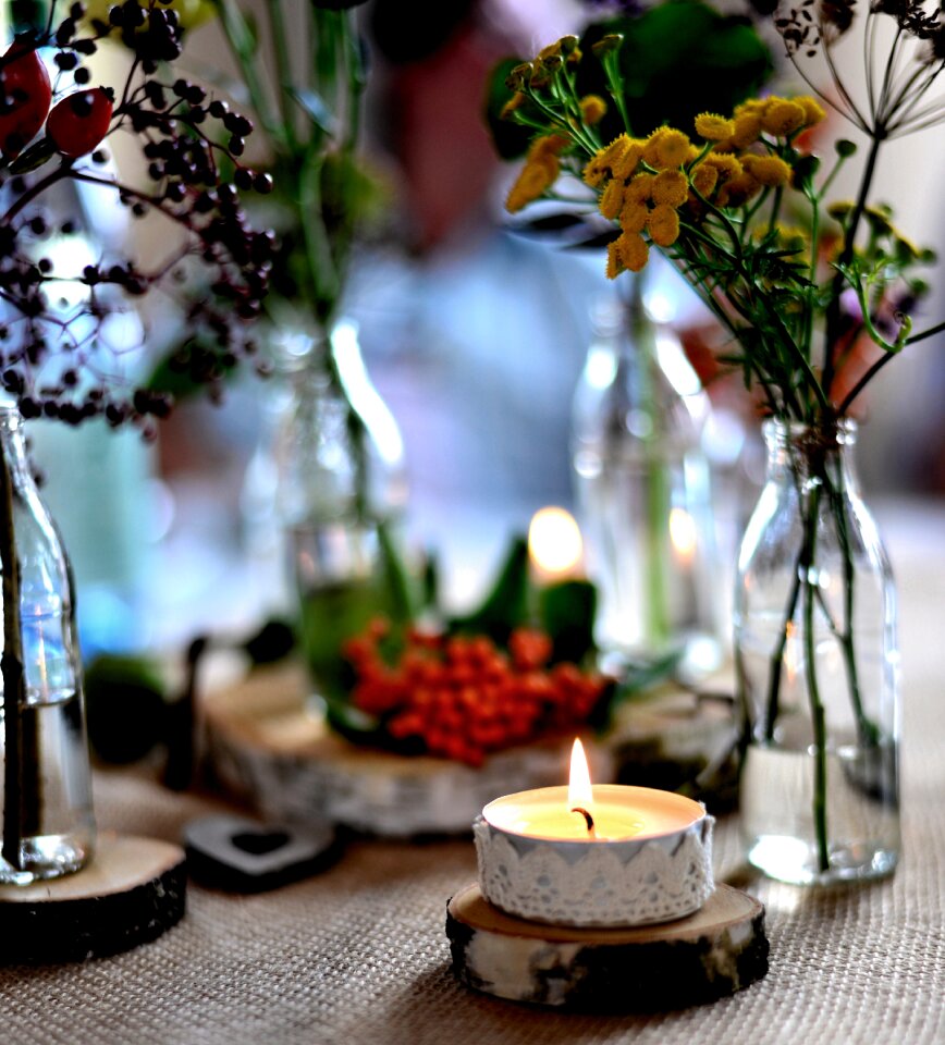 Tealight flower vases flowers photo