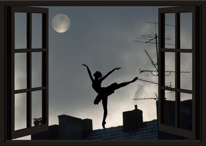 Ballerina dancer window