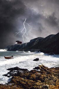 Anchor thunderstorm flash photo