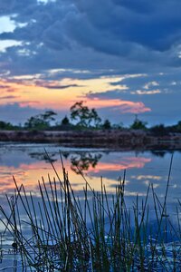 Lake dusk landscape photo