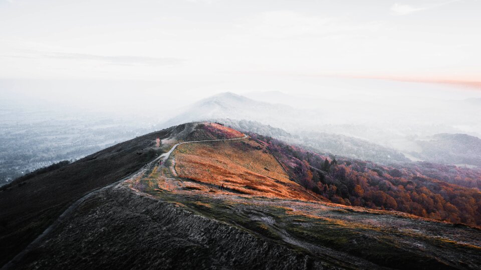 Sunset hills fog photo