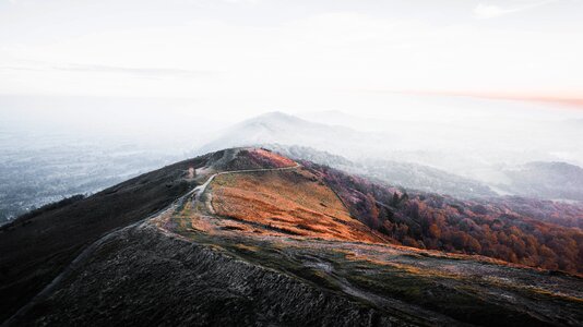 Sunset hills fog photo
