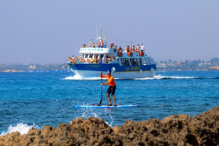 Board stand sea photo