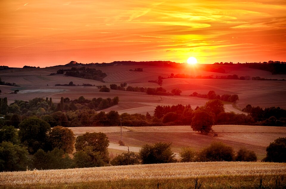Morgenrot sky meadow