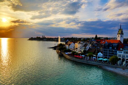 Lake lake constance sunset photo