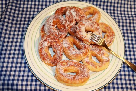 Plated food recipe doughnuts photo