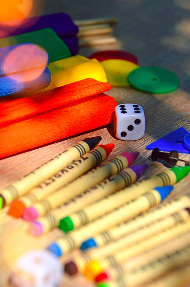 School supplies pencils paint