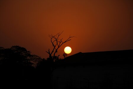 Dusk sun silhouette