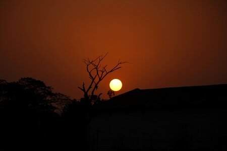 Dusk sun silhouette photo