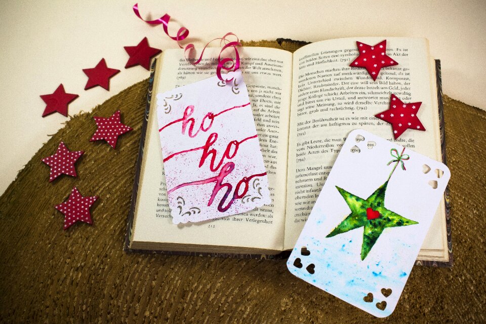 Christmas motif heart watercolour