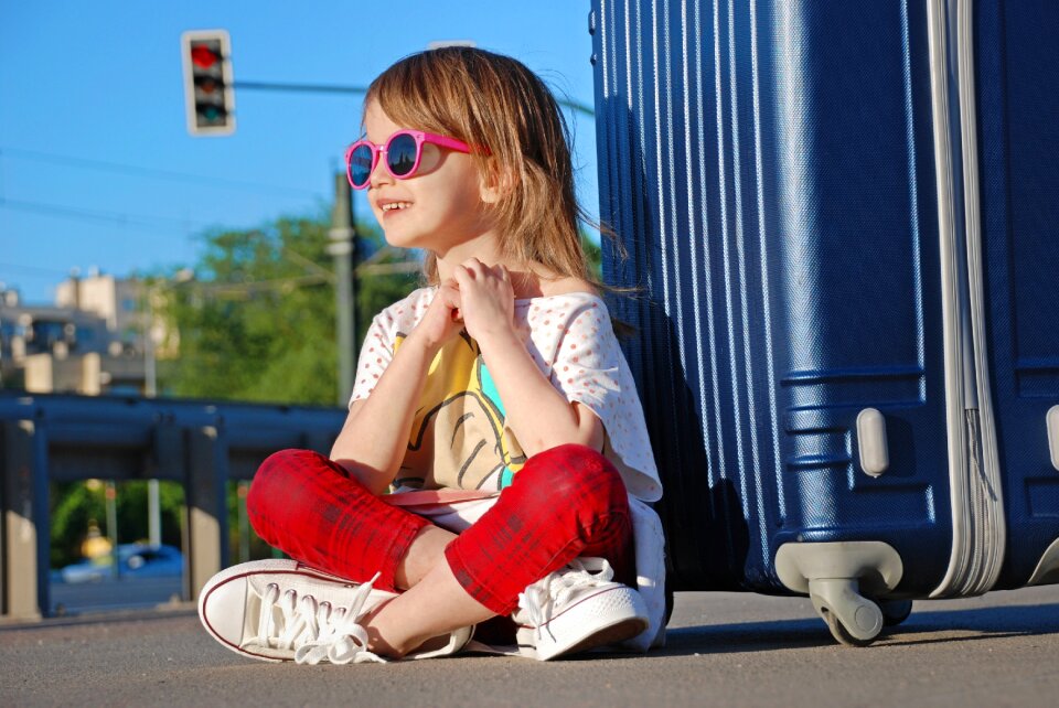 Glasses summer a cute baby