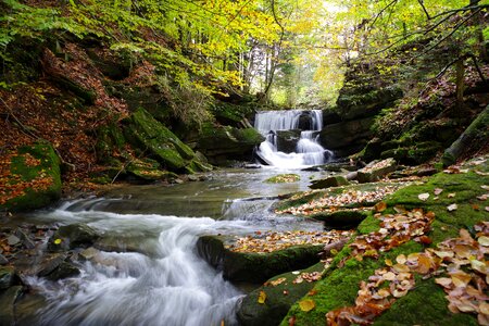 Stream hulski waterfall autumn photo