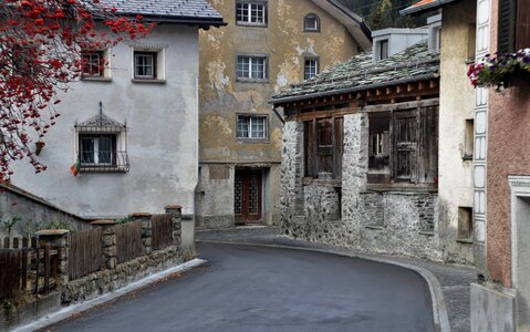 Stone building street photo